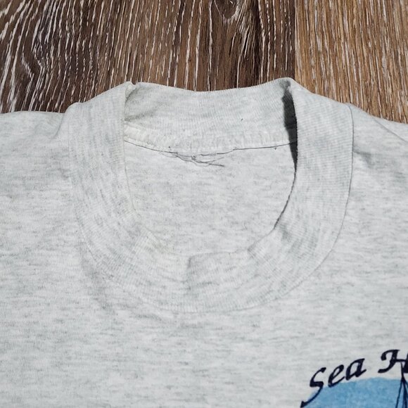 Vintage Sea Hawk Sailing T-Shirt Gray USA Made 90s Nautical Boat Graphic XL - Picture 5 of 10